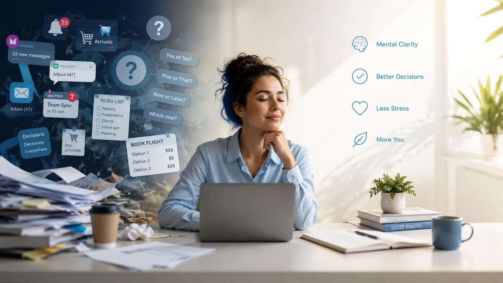 Decision fatigue caused by cognitive overload from daily choices and mental exhaustion.